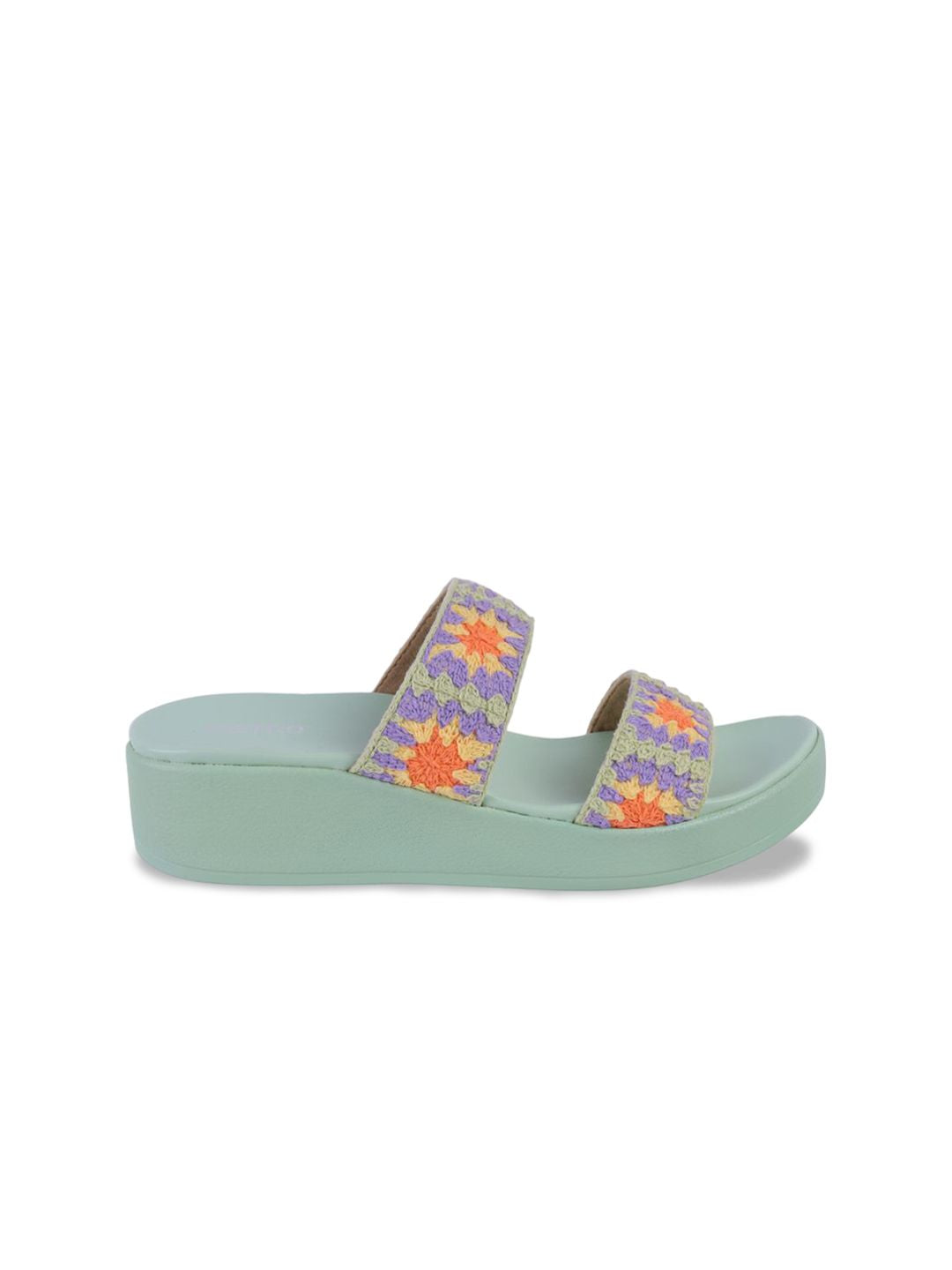 Metro Women Embroidered Open Toe Flats