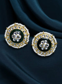 Anouk Gold-Plated Cubic Zirconia Studded Circular Shaped Studs