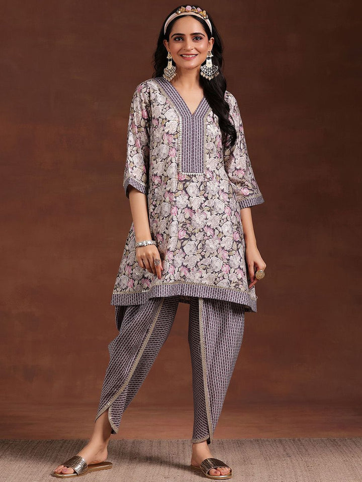 Libas Women Floral Printed Regular Gotta Patti Kurta with Dhoti Pants
