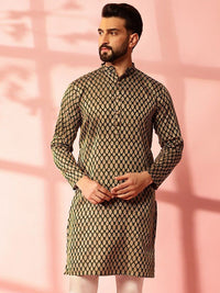 Motif Etnik Anouk Rekaan Tenunan Kurta Lurus Kolar Mandarin