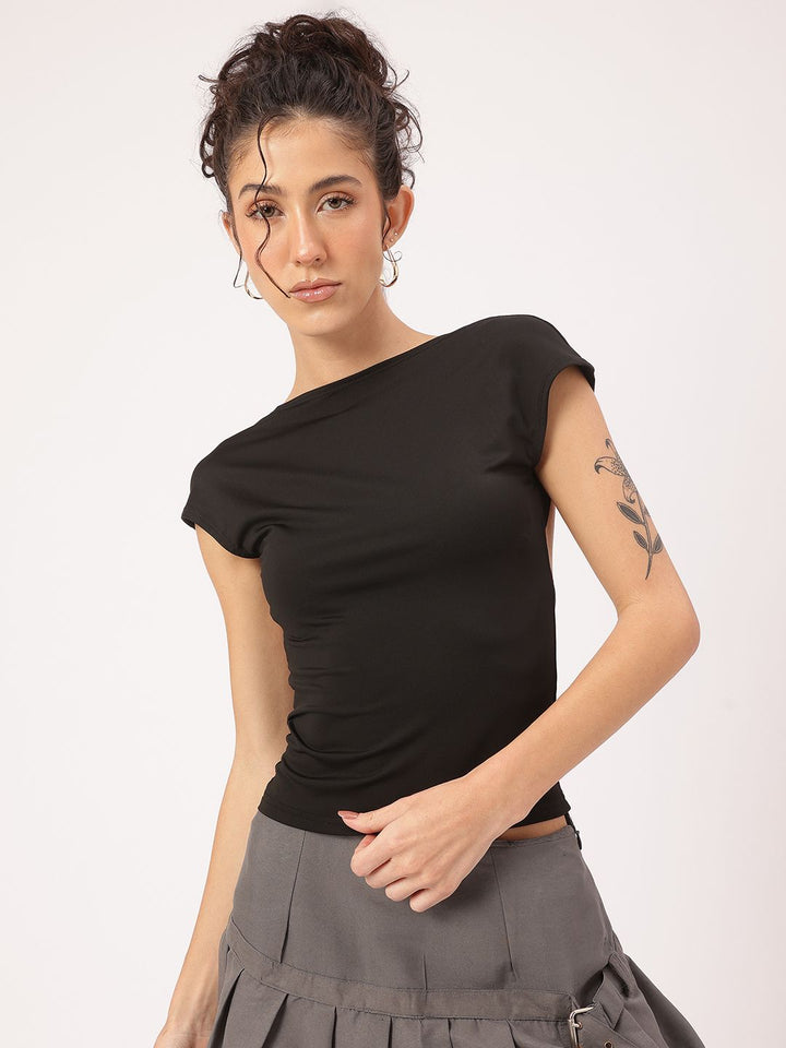 DressBerry 90s Babe Backless Fitted Top