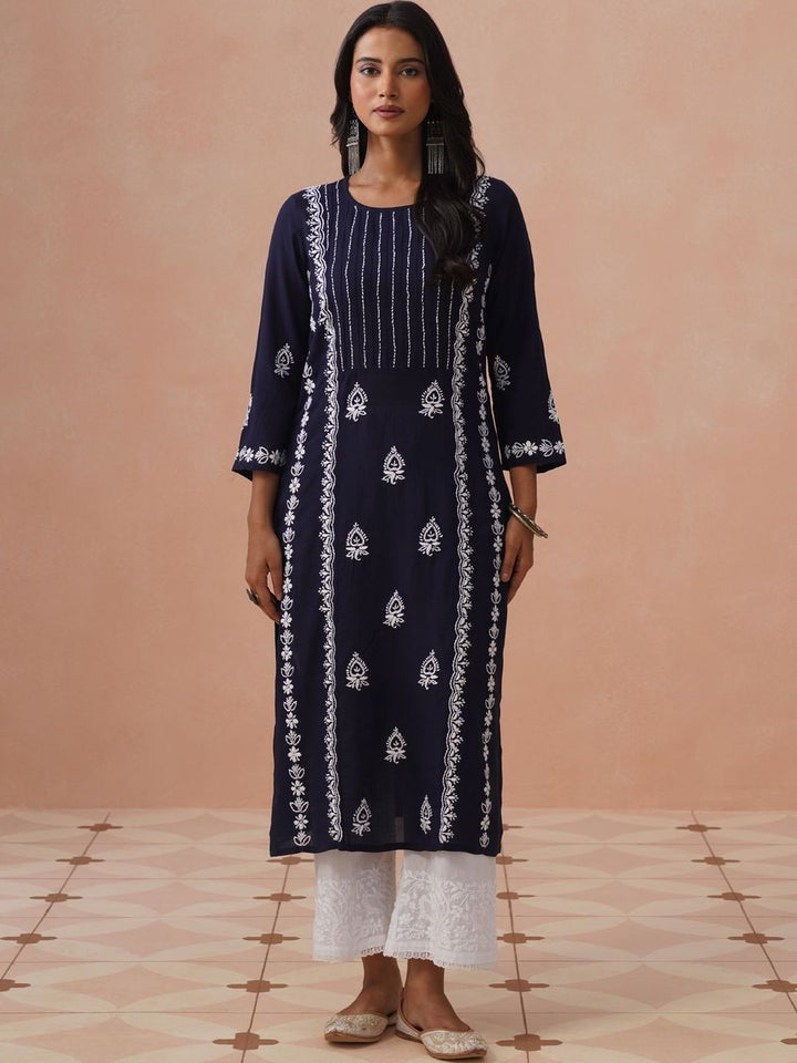 House of Chikankari Women Embroidered Thread Work Kurta