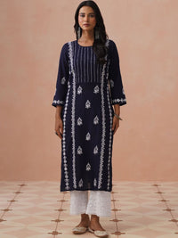 House of Chikankari Women Embroidered Thread Work Kurta