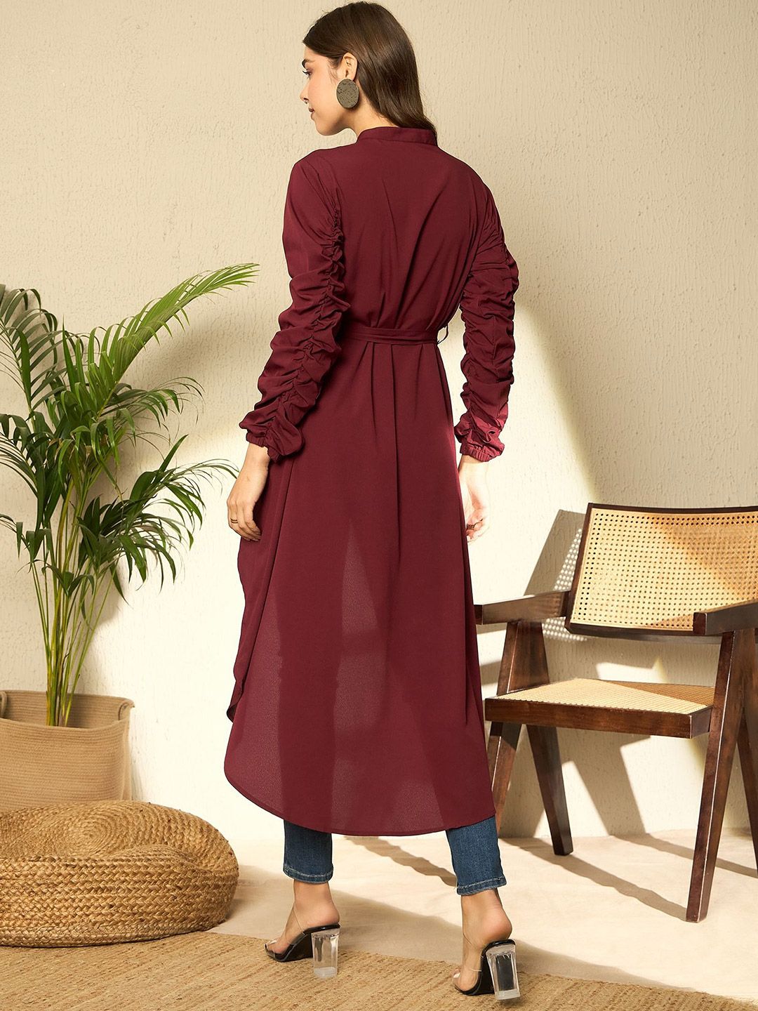Berrylush Bishop Sleeves High-Low Longline Top