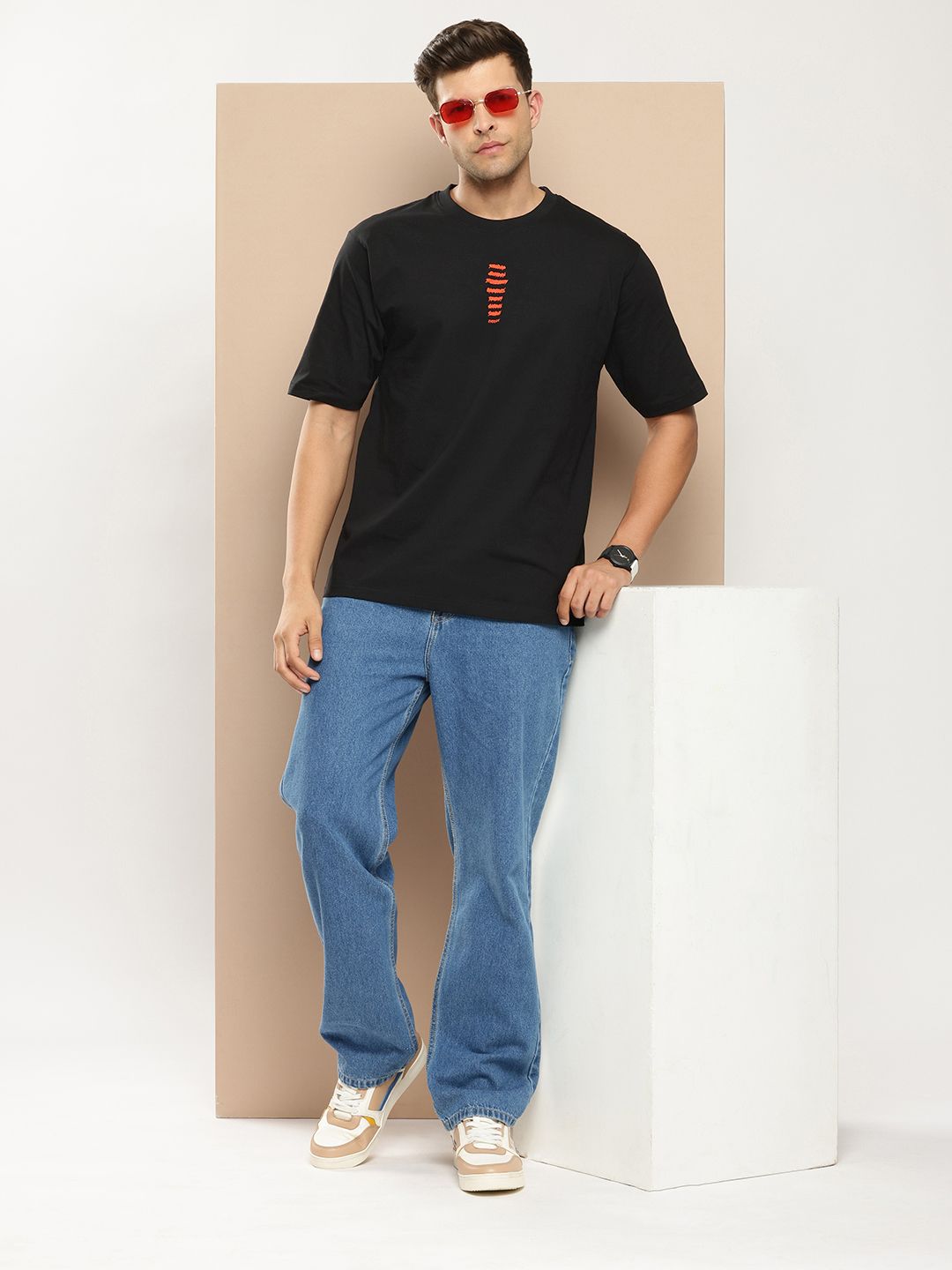 Difference of Opinion Men Typography Printed Pure Cotton Oversized T-shirt