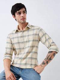 SPYKAR Men Spread Collar Tartan Checked Cotton Casual Shirt