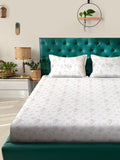 Myntra Elegant Homes White Floral 400 TC Bedsheet with 2 Pillow Covers