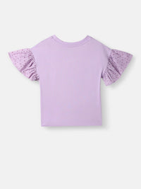 Nauti Nati Girls Frozen Printed Pure Cotton Top With Shorts
