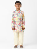 Nauti Nati Boys Floral Printed Regular Pure Cotton Kurta with Pyjamas