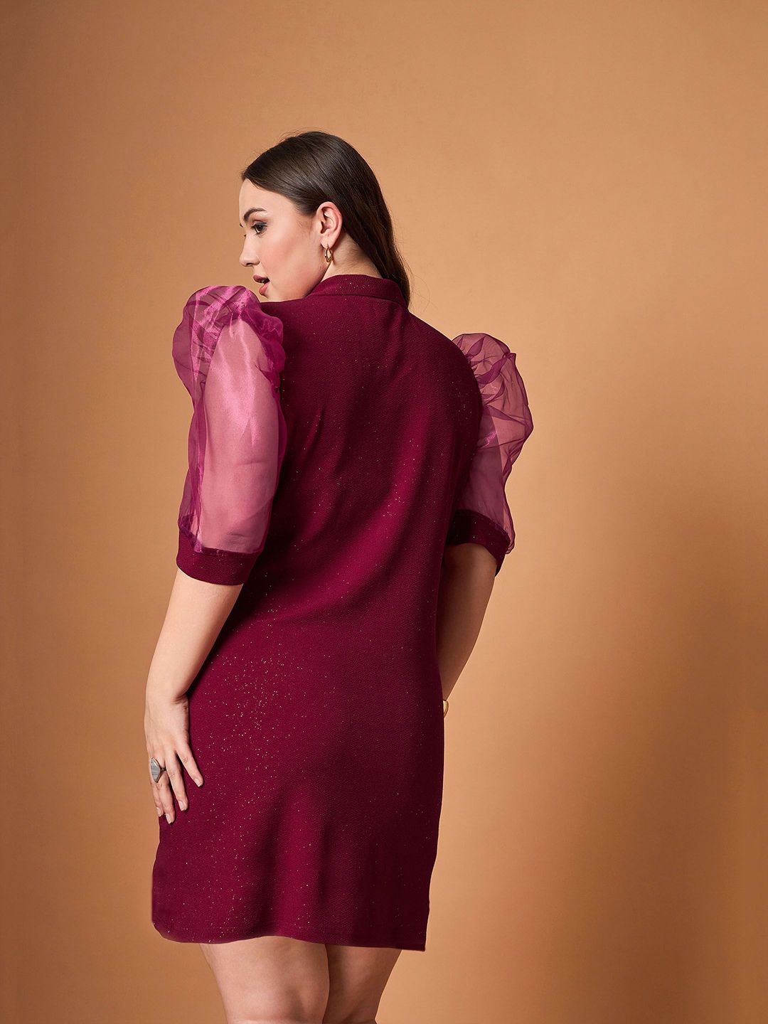 SASSAFRAS Curve Puff Sleeve Dress
