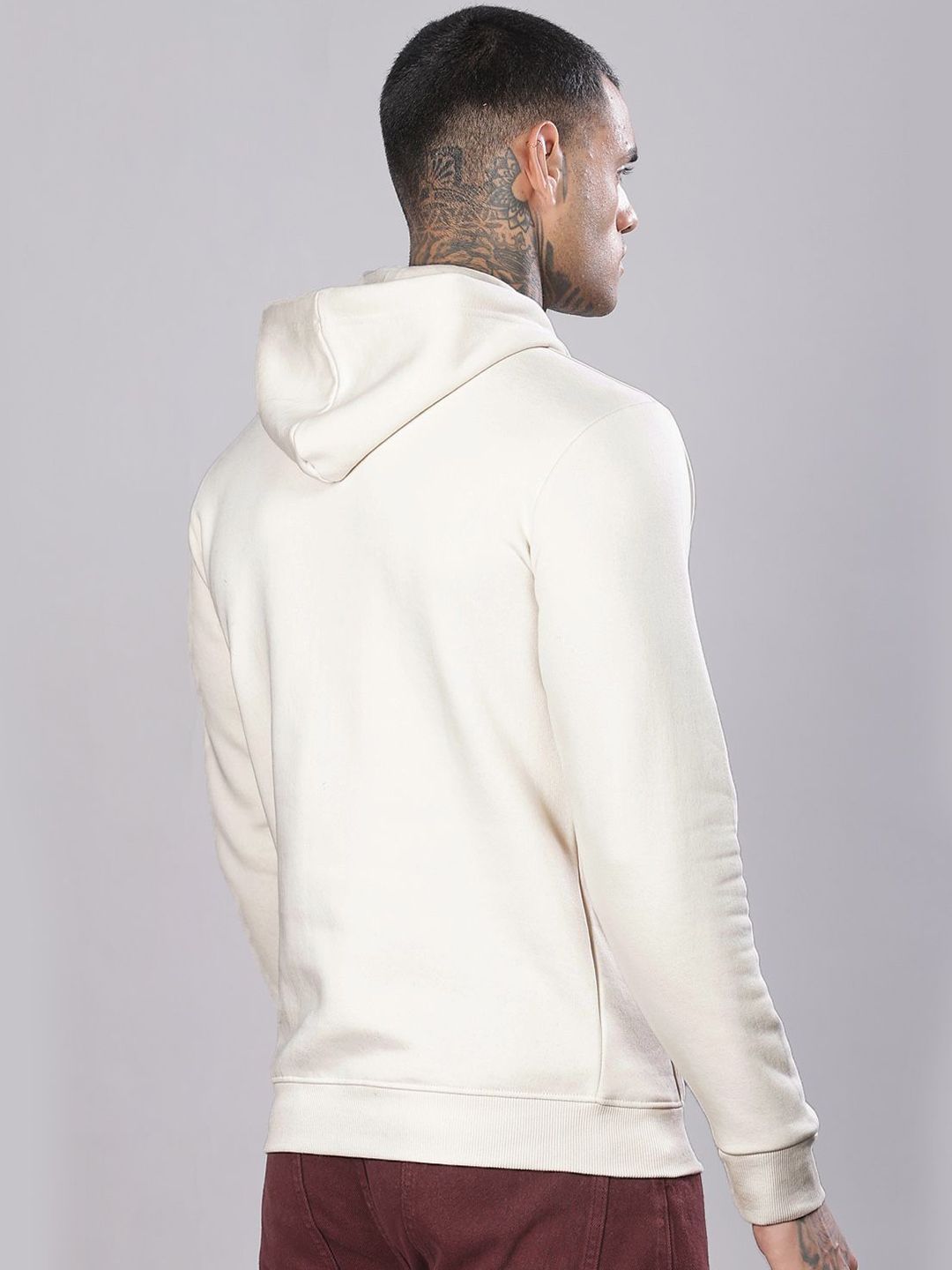 ADRO Men Cotton Printed Hooded Pullover Sweatshirt