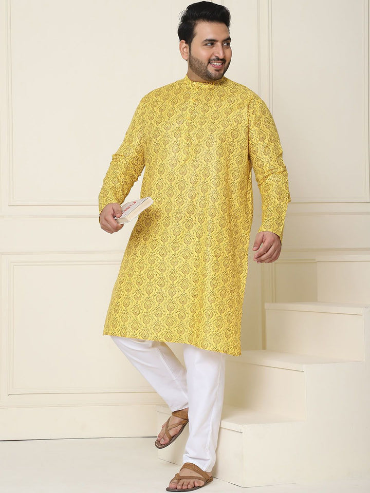 SOJANYA PLUS Floral Printed Mandarin Collar Kurta Lurus Biasa