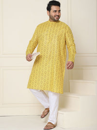 SOJANYA PLUS Floral Printed Mandarin Collar Kurta Lurus Biasa