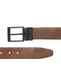 Teakwood Leathers Men Textured Leather Reversible Formal Belt