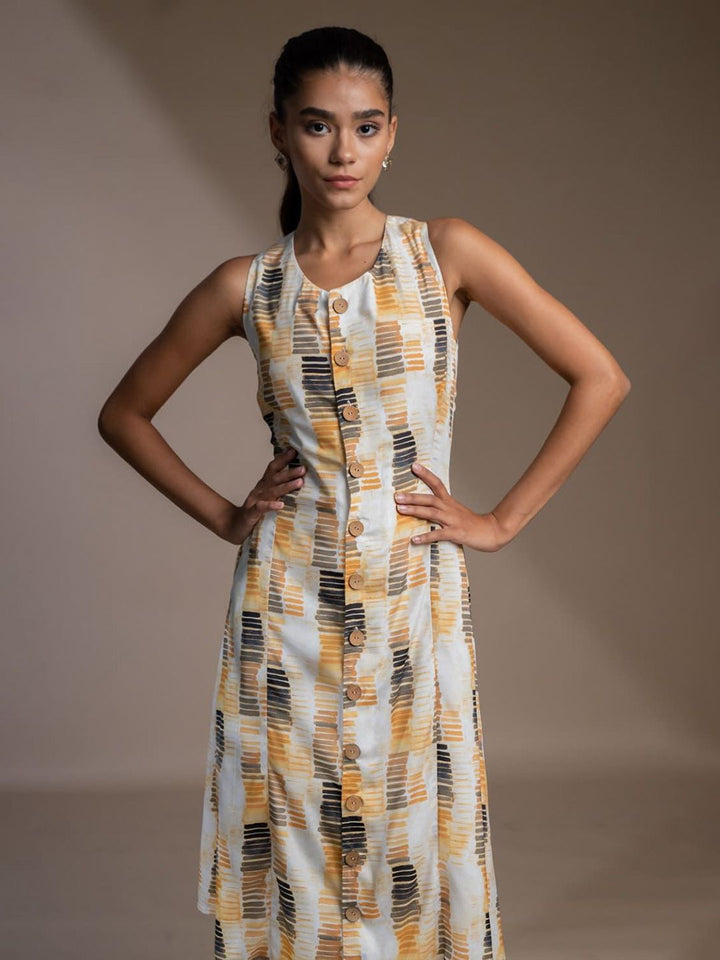 Mamicha Floral Print Crepe A-Line Dress
