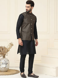 SOJANYA Mandarin Collar Kurta With Churidar & Nehru jacket