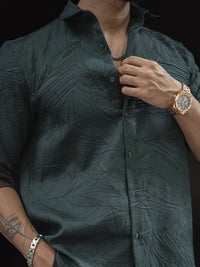 Powerlook Men Spread Collar Textured Casual Shirt