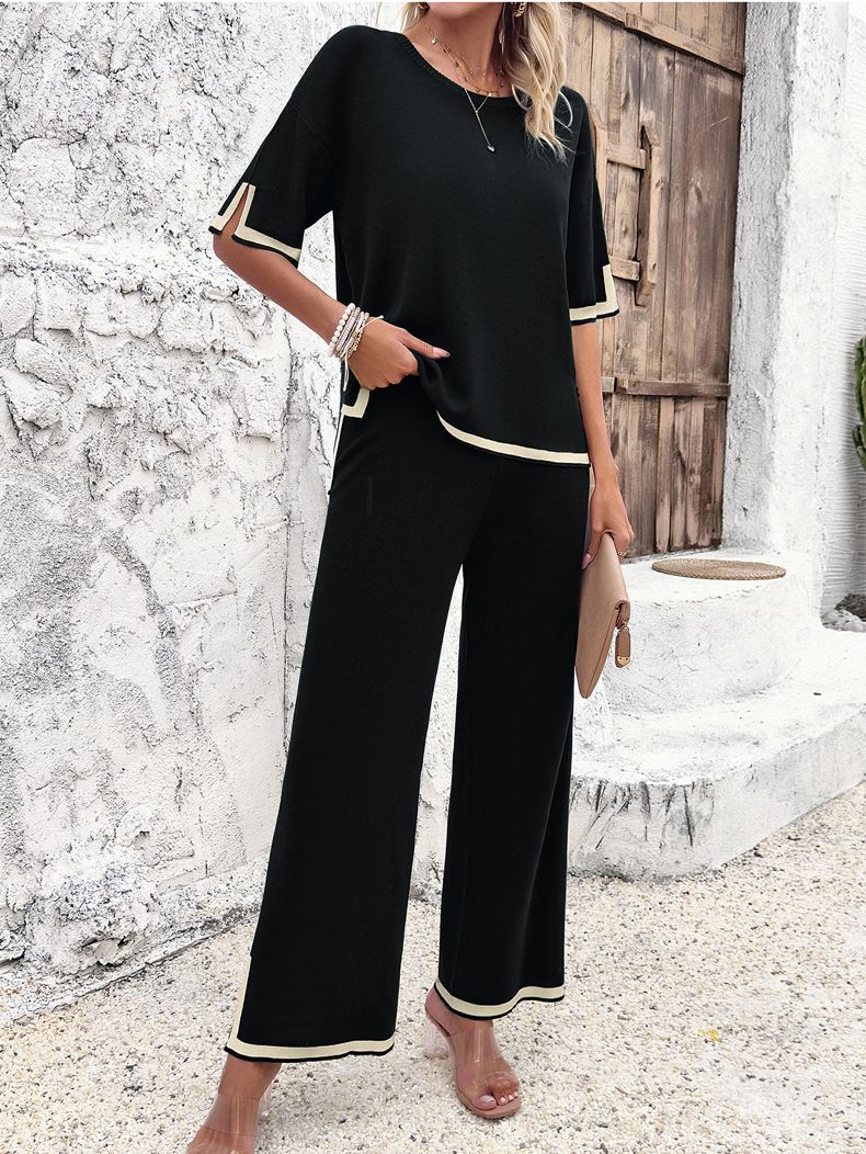 all about you Black T-shirt With Trousers Co-Ords