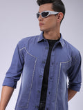The Indian Garage Co Men Cutaway Collar Solid Cotton Casual Shirt