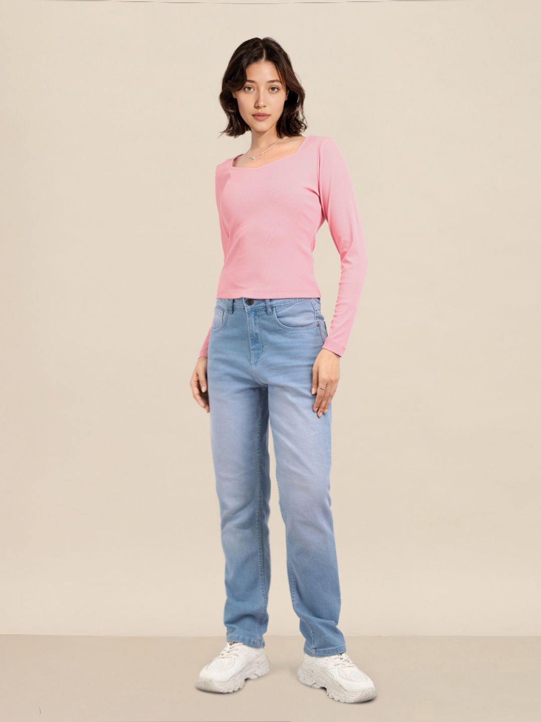 DressBerry Sweetheart Neck  Ribbed Top
