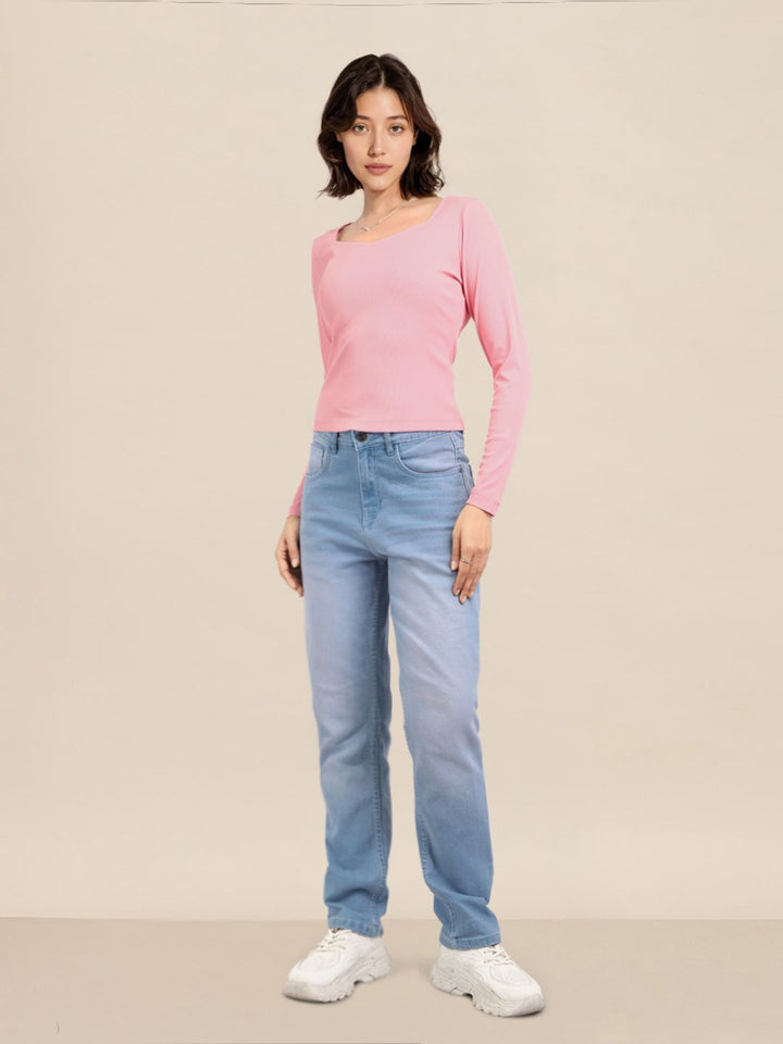 DressBerry Sweetheart Neck  Ribbed Top