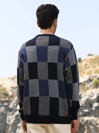 Campus Sutra Men Checked Woollen Pullover
