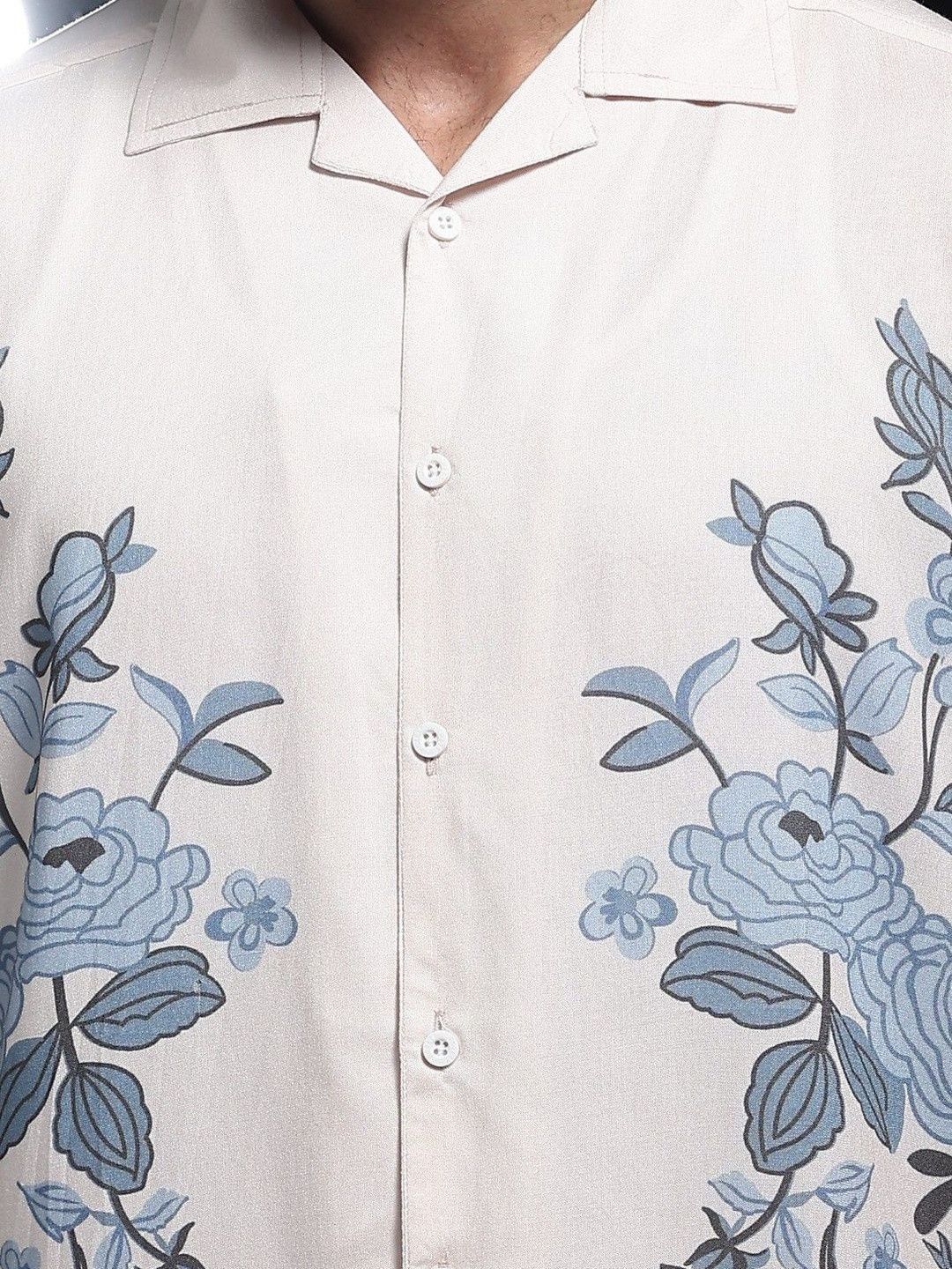 Baju Lengan Pendek Eszett Floret Cuban Floral Cotton