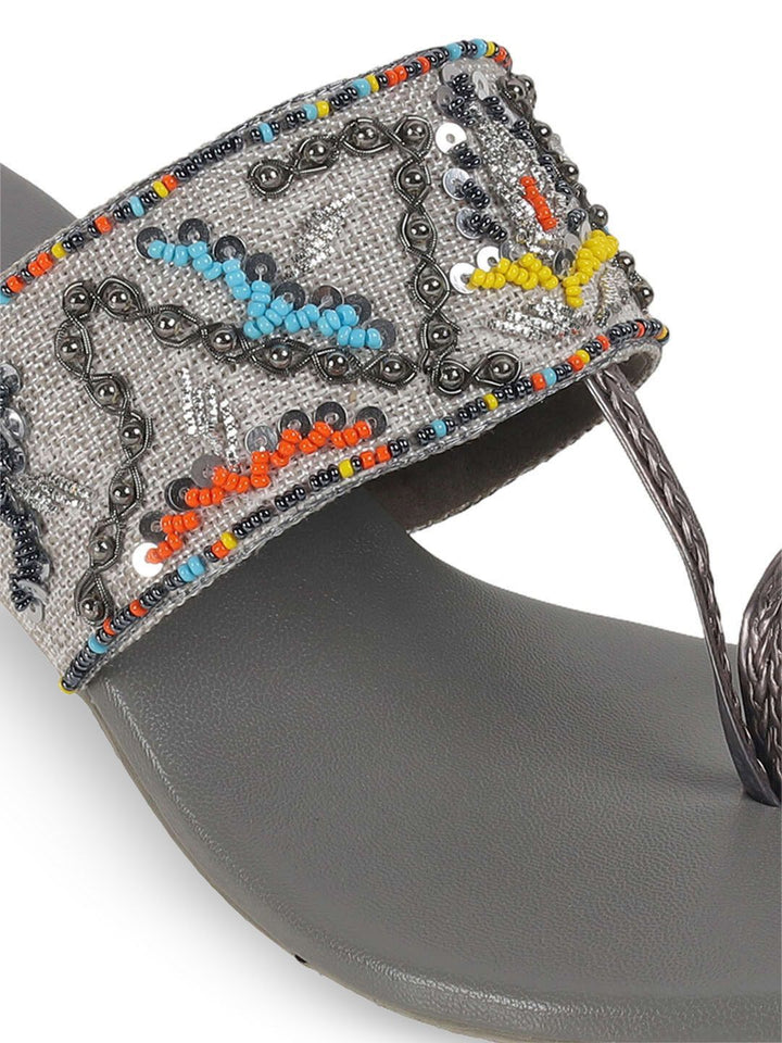 Mochi Women Printed Open Toe Block Heel Sandals