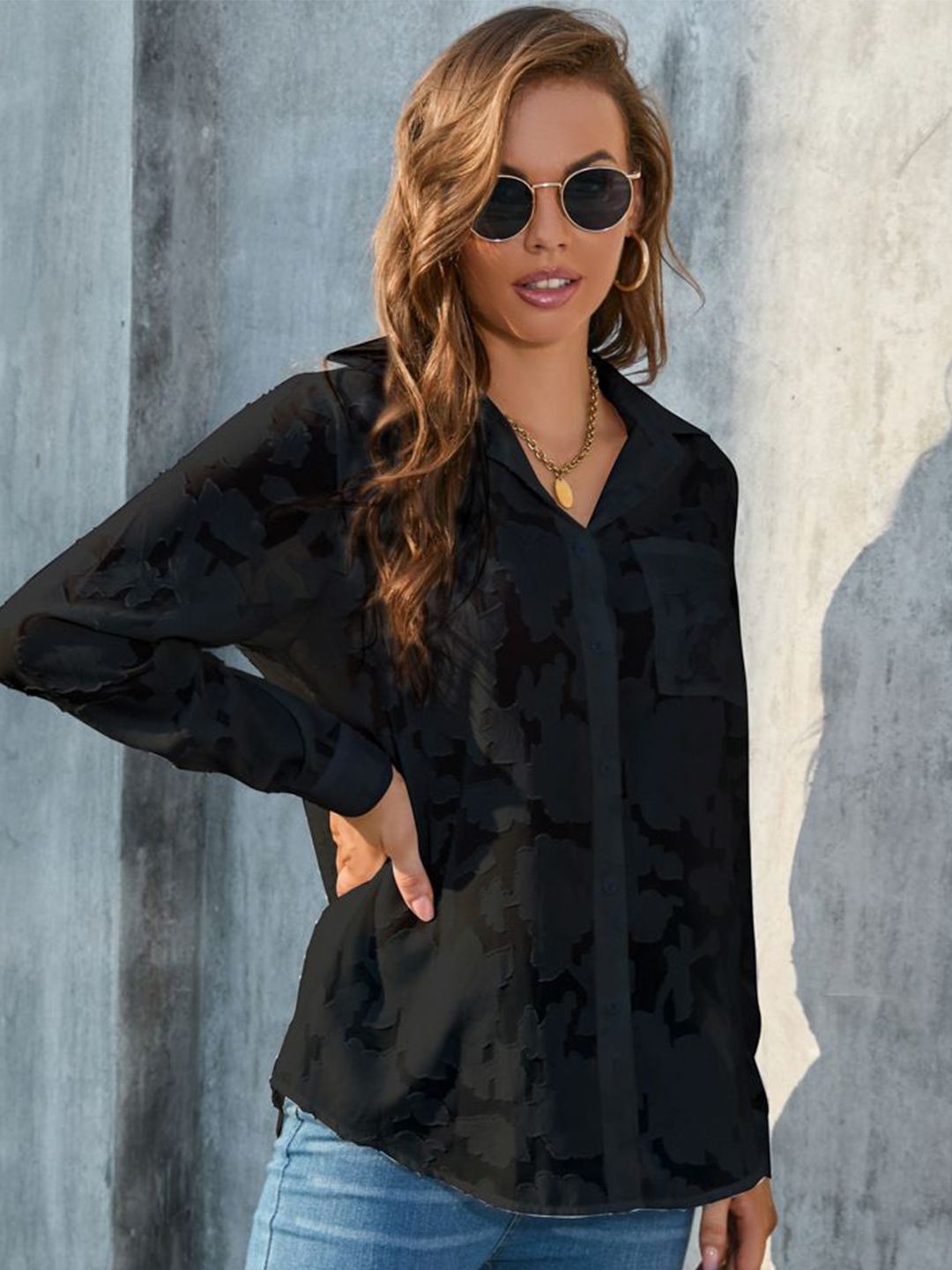 all about you Women Sheer Casual Shirt