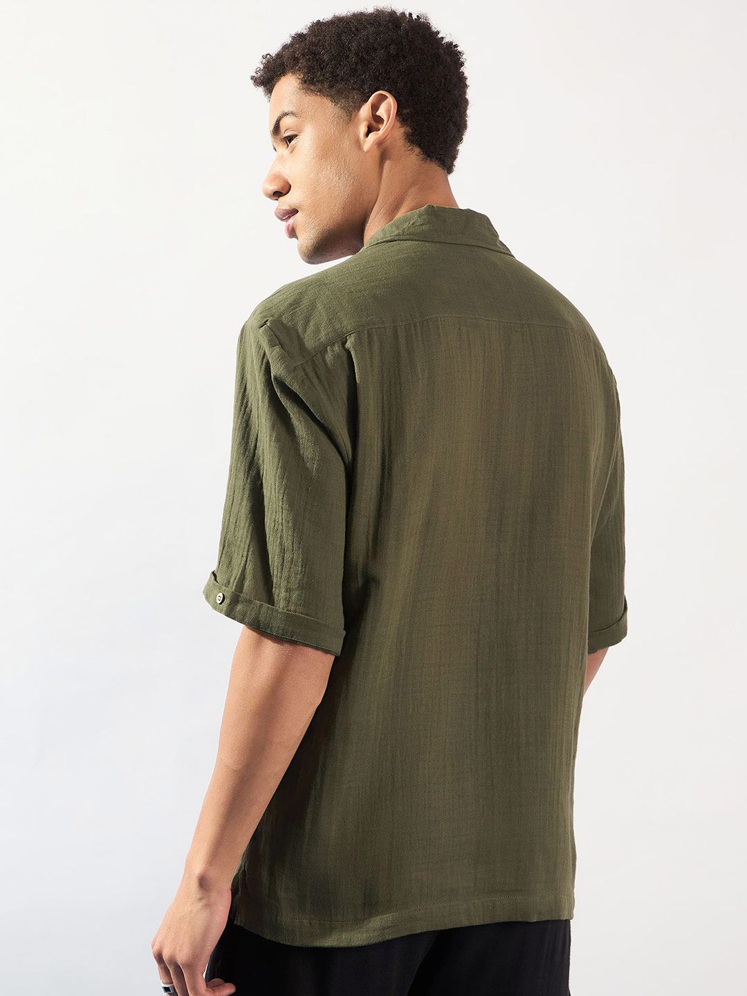 DENNISON Men Muslin Cotton Double Gauge Oversized Shirt