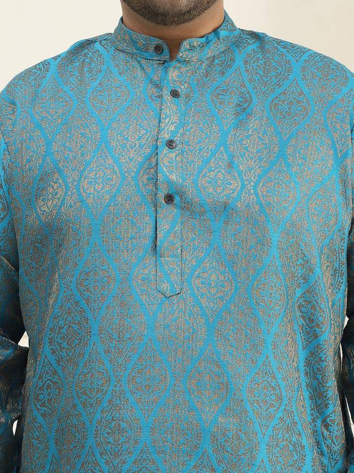 SOJANYA PLUS Plus Size Tenunan Rekaan Kurta Lurus dengan Piyama