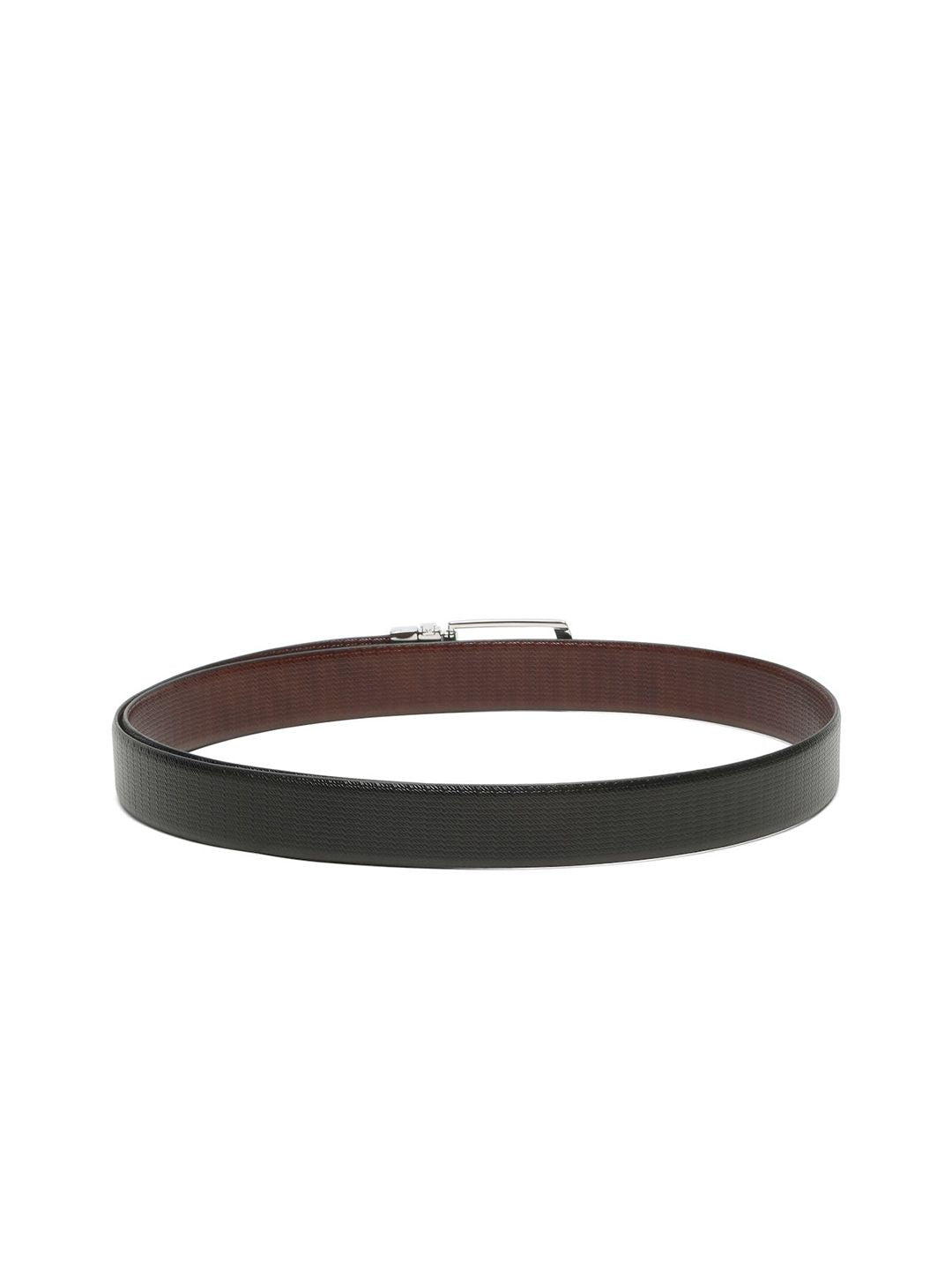 Teakwood Leathers Men Textured Leather Reversible Formal Belt