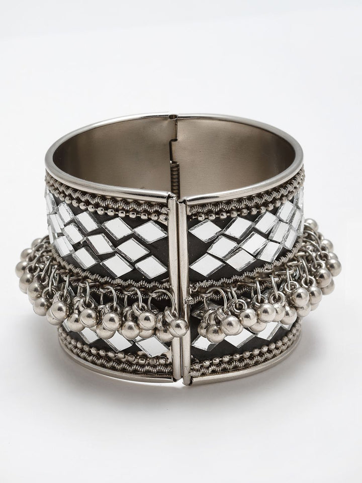 Anouk Silver-Plated Artificial Beaded Cuff Bracelet