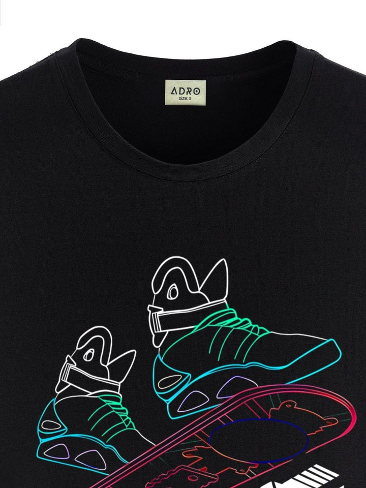 ADRO Men Typography Printed Applique T-shirt