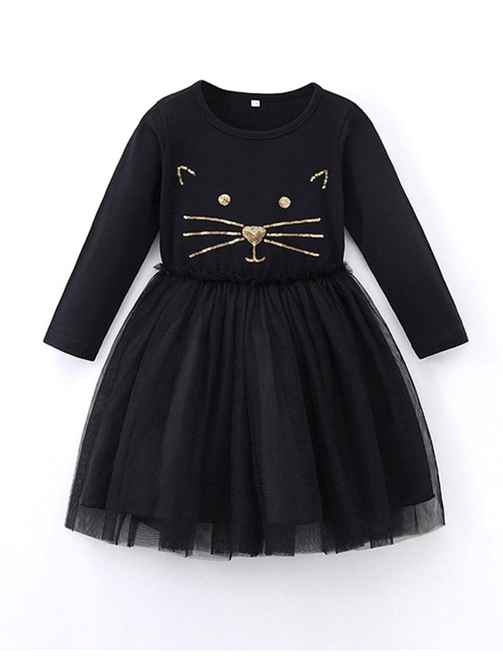 YK Girls Embellished Fit and Flare Dress