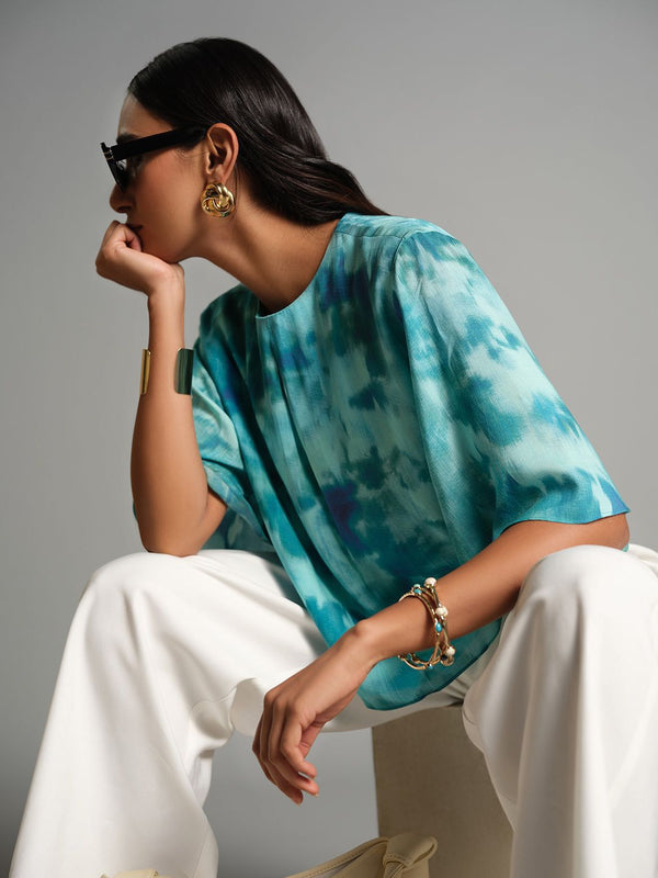AND Tie and Dye Kimono Sleeve Top