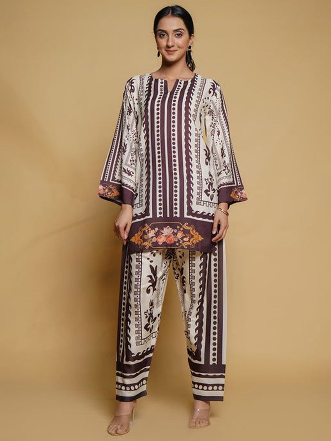 HOUSE OF KARI Printkari Floral Printed Tunic with Palazzo