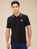 Being Human Men Solid Polo Collar Cotton T-Shirt