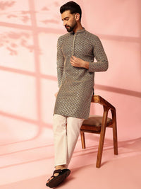 Anouk Men Embroidered Regular Thread Work Pure Cotton Kurta with Pyjamas
