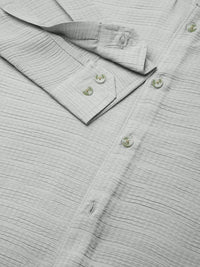 VASTRADO Men Classic Spread Collar Textured Slim Fit Casual Shirt