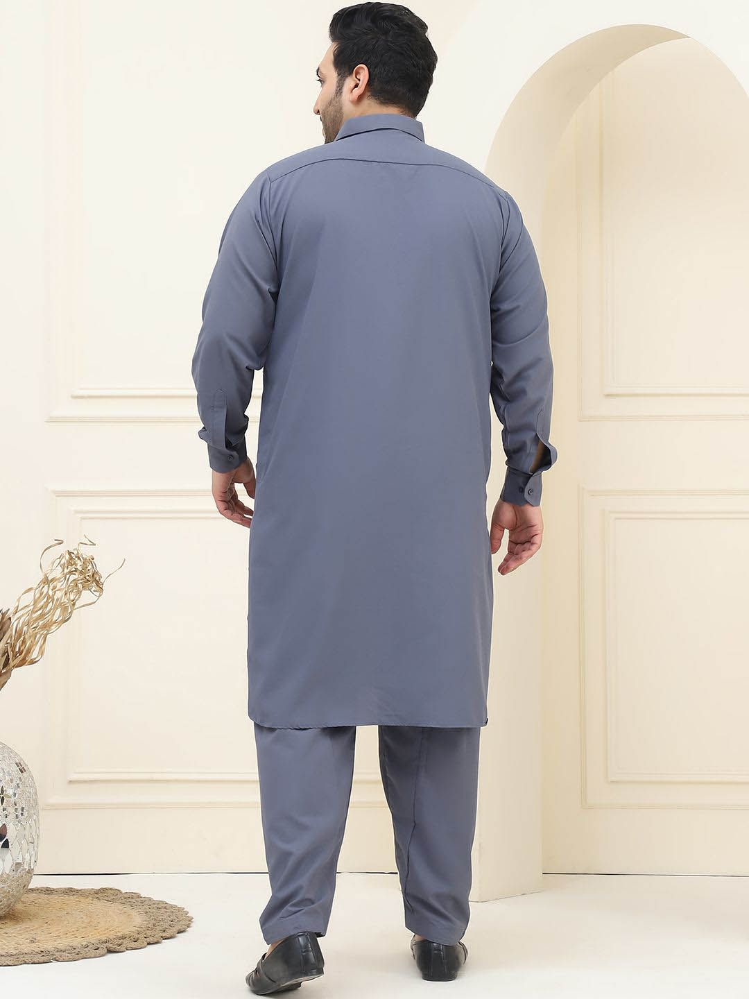 SOJANYA PLUS Shirt Collar Regular Pathani Kurta with Salwar