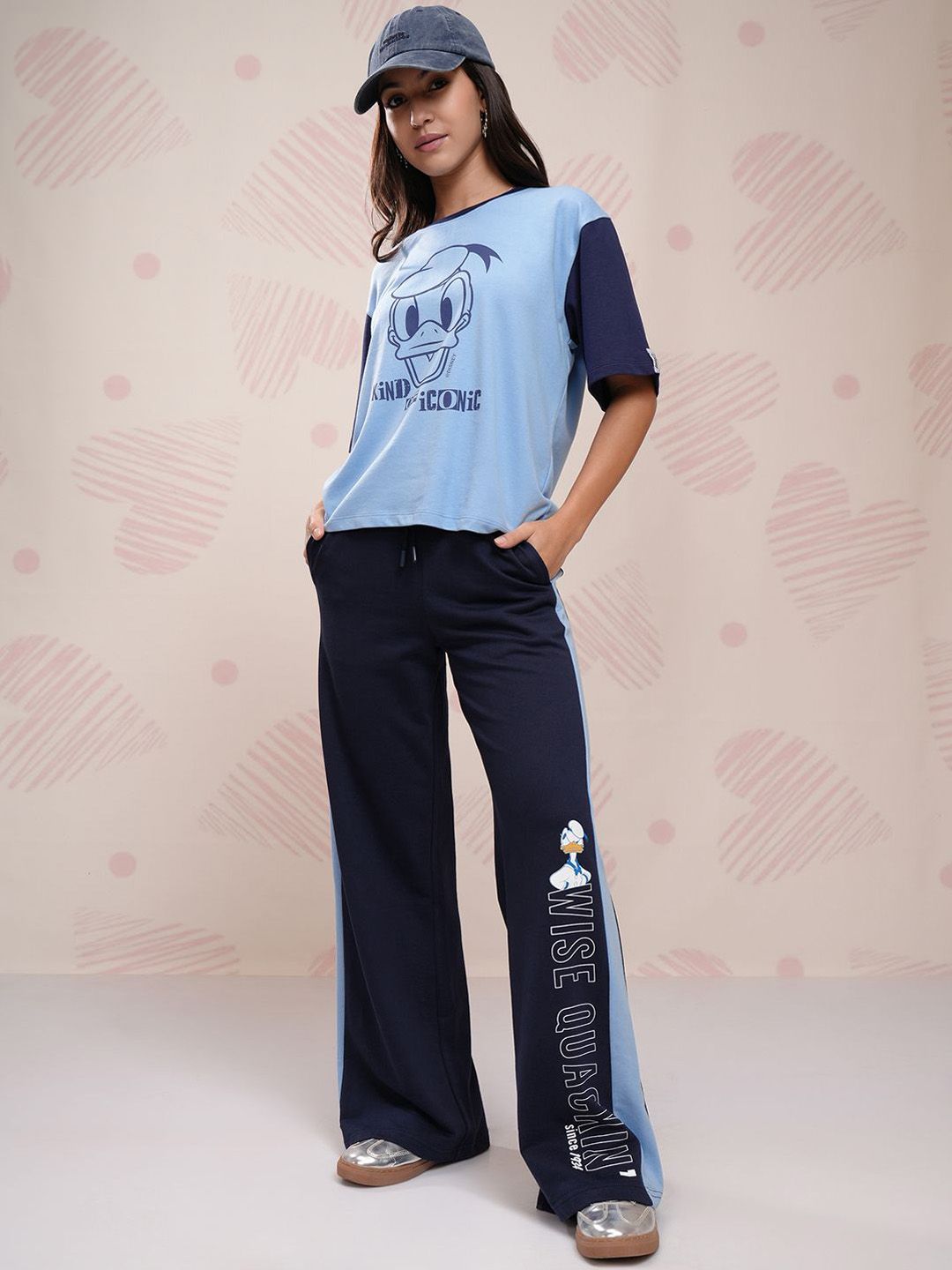 Tokyo Talkies Women Typography Printed Flared Flat Front High Rise Trousers