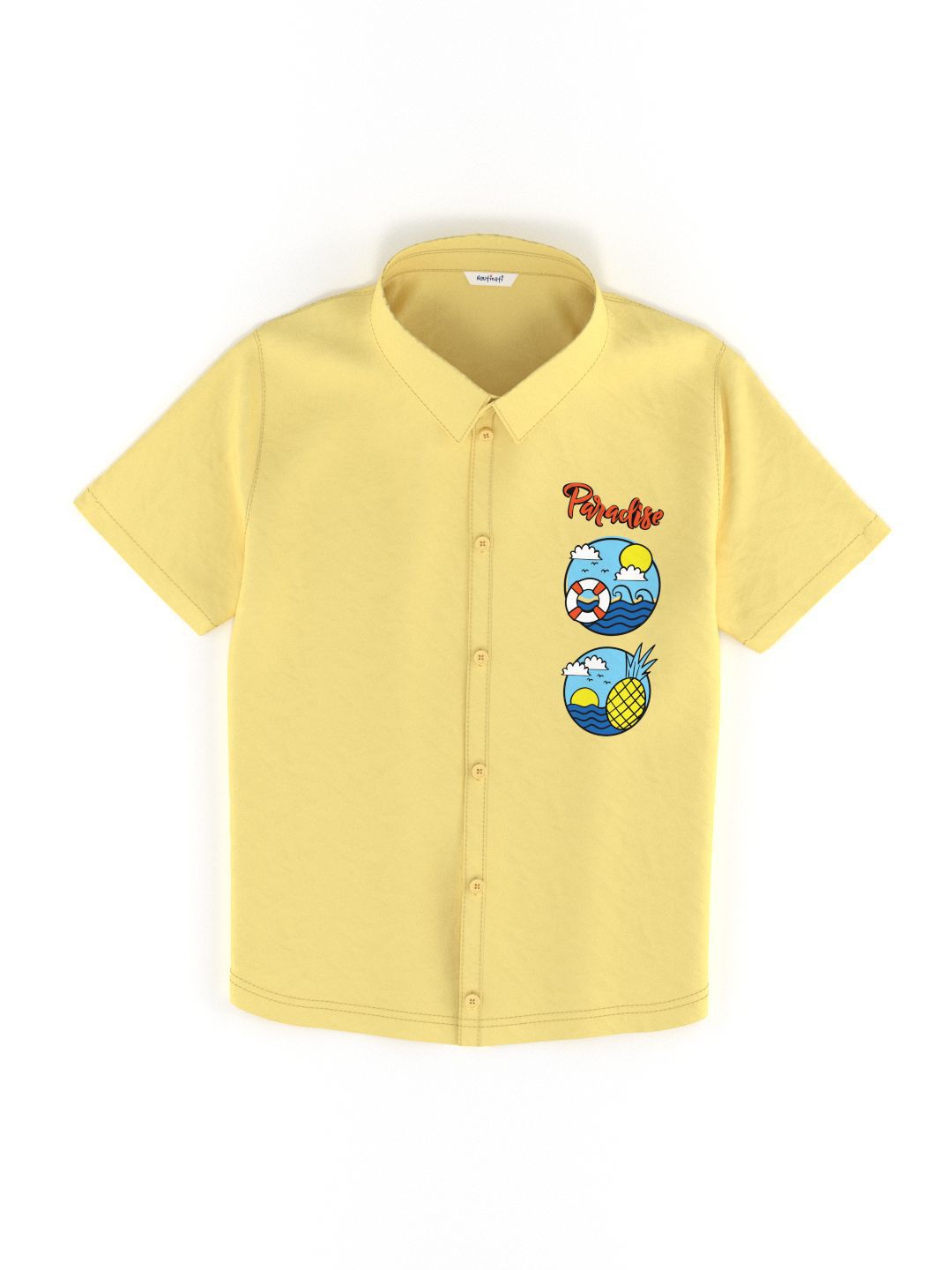 Nauti Nati Boys Graphic Printed Cotton Poplin Shirt With Shorts