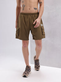 HRX by Hrithik Roshan Men Brand Logo Print Cargo-Style Training Shorts