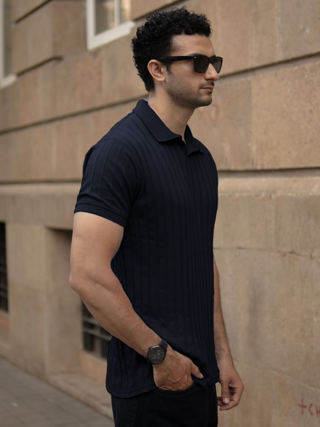 Powerlook SS25 Self Design Polo Collar T-Shirt