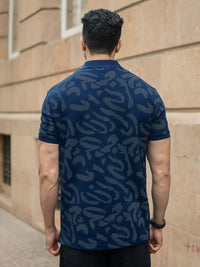 Powerlook SS25 Abstract Printed Polo Collar T-Shirt