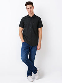 SPYKAR Men Spread Collar Textured Cotton Casual Shirt