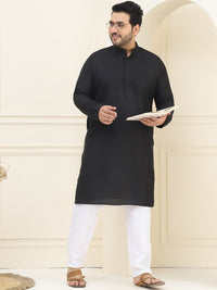SOJANYA PLUS Mandarin Collar Regular Pure Cotton Straight Kurta with Pyjamas