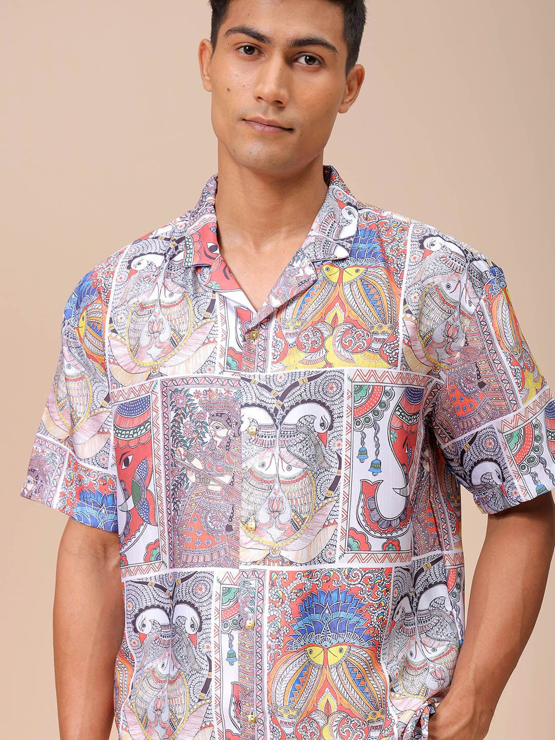 The Indian Garage Co Men Relaxed Fit Indie Printed Resortwear Shirt