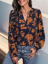 DressBerry Women Floral Printed Mandarin Collar Top